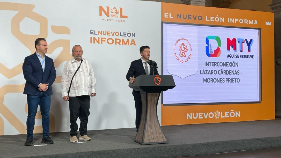 El gobernador Samuel García y los alcaldes de Monterrey y San Pedro presentaron el plan vial que conectará Lázaro Cárdenas con Morones Prieto.