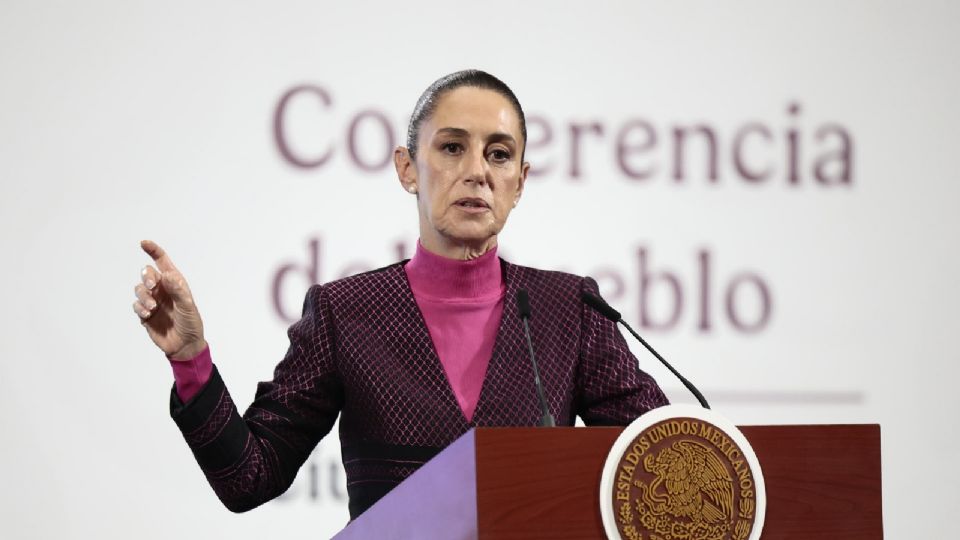 La presidenta de México, Claudia Sheinbaum, durante su conferencia de prensa matutina.