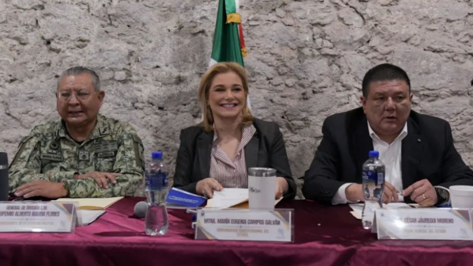 La gobernadora de Chihuahua, Maru Campos, encabezó la mesa de seguridad.