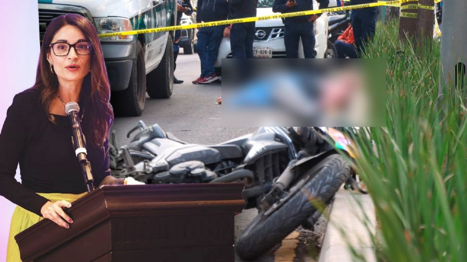 Diputada Laura Ballesteros y motos de DiDi.