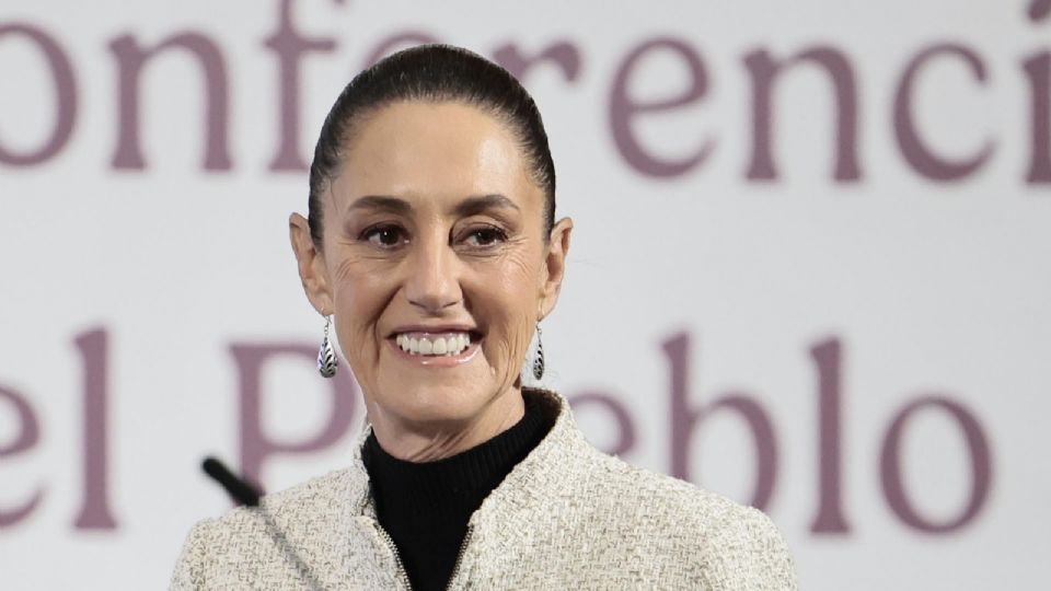 La presidenta de México, Claudia Sheinbaum, durante su conferencia de prensa matutina en Palacio Nacional.