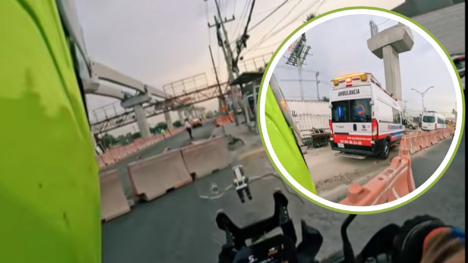 El motociclista actuó con rapidez al notificar a un agente vial sobre la presencia de una ambulancia detenida entre el tráfico.