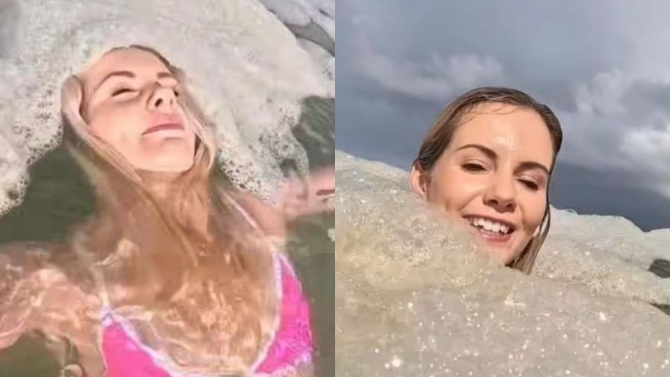 Michelle Sky Hayward presumió nadar en espuma marina, pero no lo era