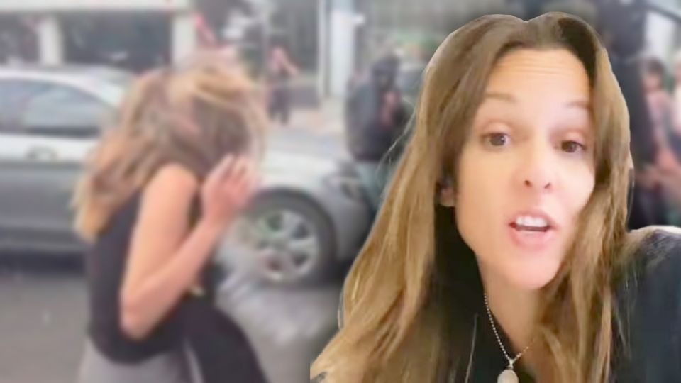 Manifestantes arrojaron líquidos y envases a Lady Racista a la salida del tribunal.