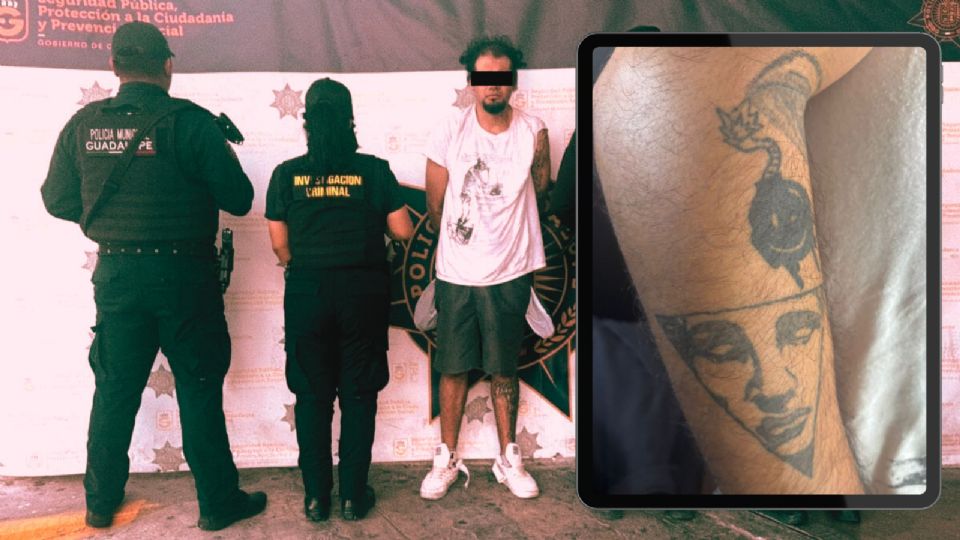 El presunto asaltante fue identificado gracias a algunos tatuajes que porta en el cuerpo.