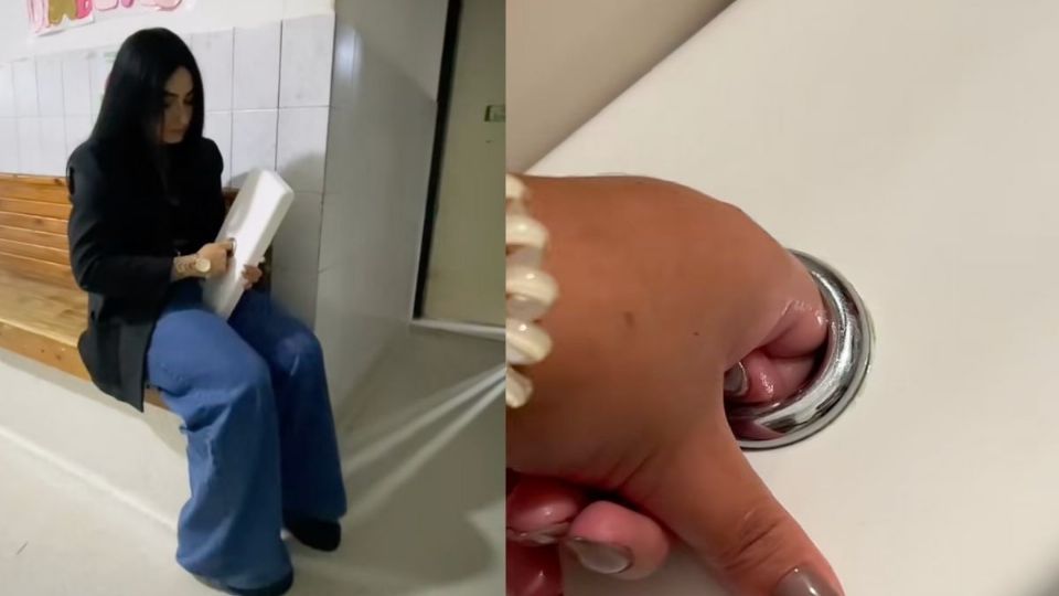 Su dedo quedó atorado en una tapa de baño y su rescate se volvió viral | VIDEO