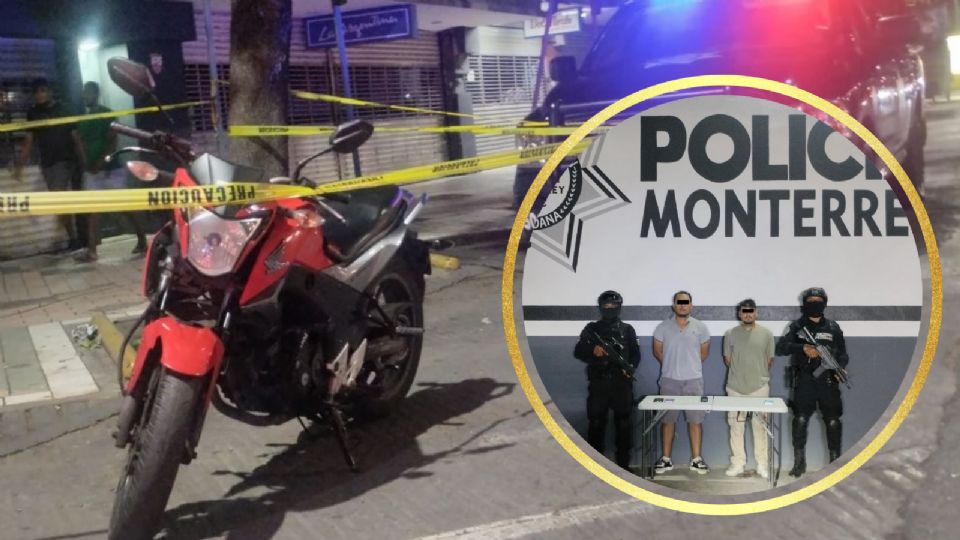 Los hombres fueron interceptados en motocicleta en el centro de Monterrey; llevaban droga y una radiofrecuencia.