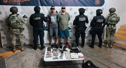 Caen en Guadalupe 2 hermanos que traficaban droga usando motos de reparto y bolsas de paquetería