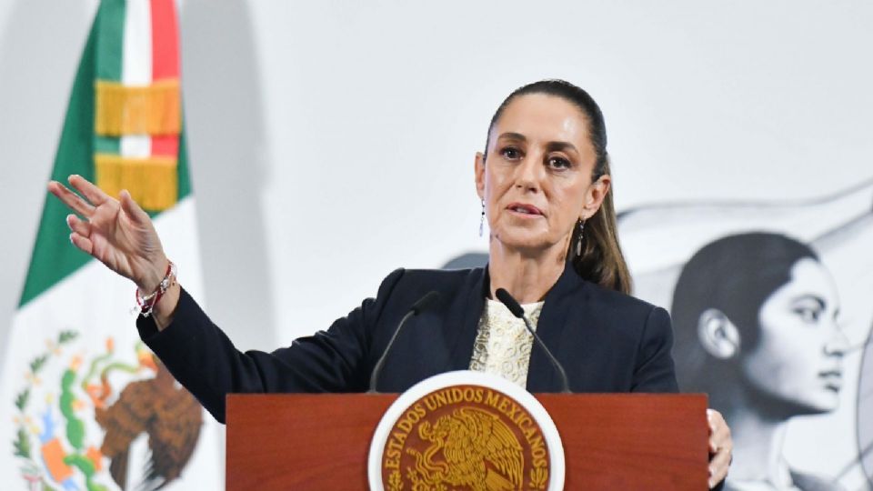 Claudia Sheinbaum, presidenta de México, durante el su participación en la conferencia matutina.