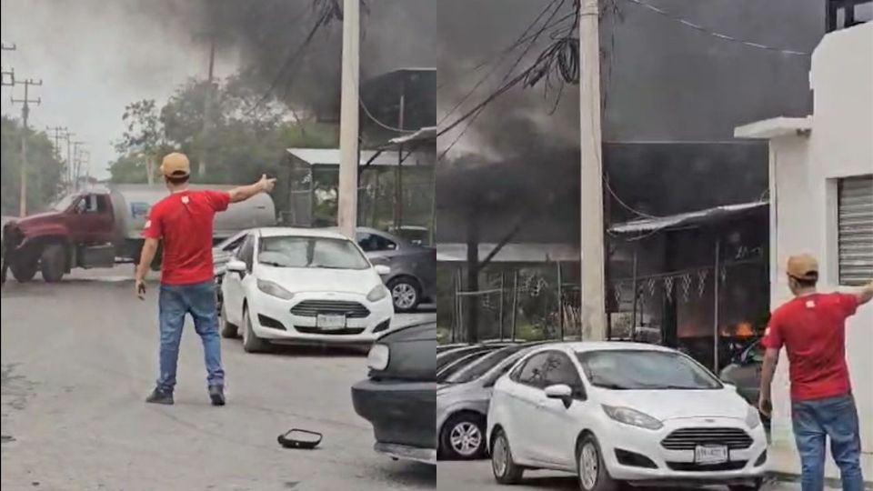 El lote de autos sufrió daños graves tras el ataque, donde al menos ocho vehículos fueron calcinados por los agresores.