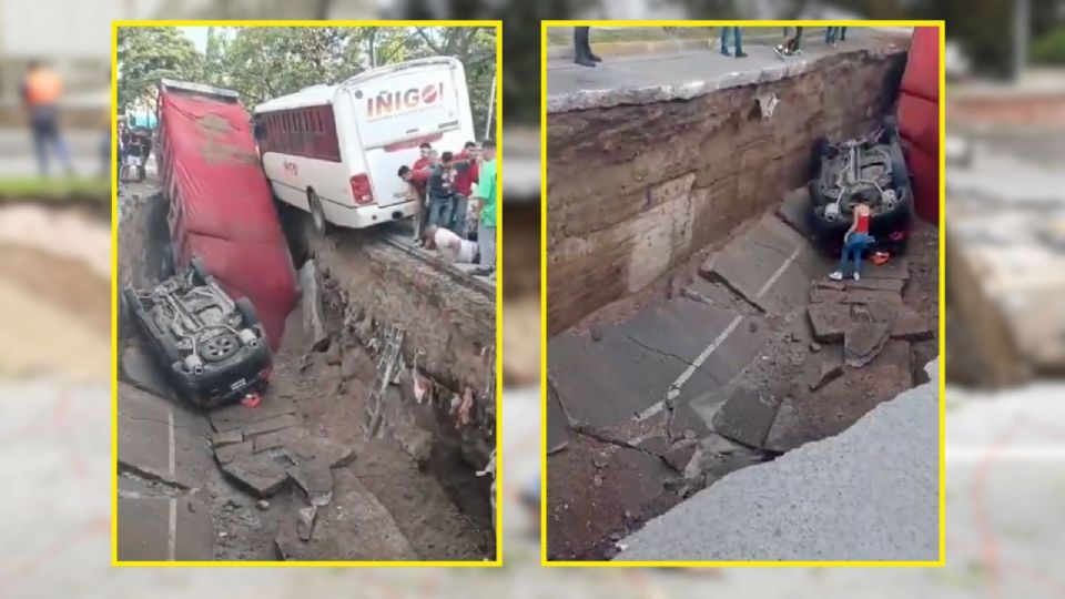 El área permanece acordonada mientras personal especializado evalúa los daños estructurales y realiza trabajos preventivos.