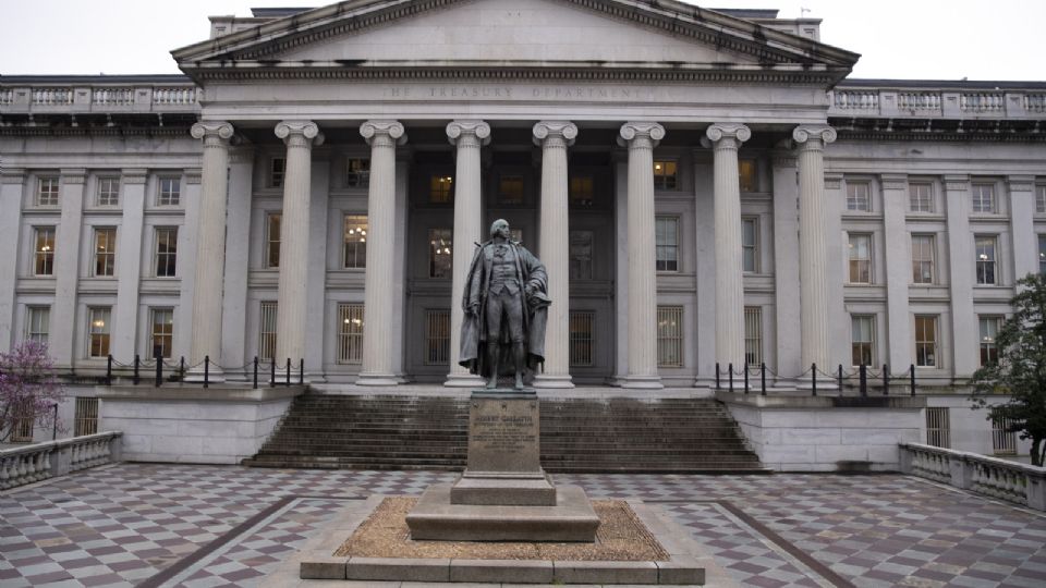 The US Treasury Building in Washington, DC