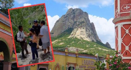 Lo hizo, lo grabó y lo justificó con “soy americana”: así rayó la Peña de Bernal