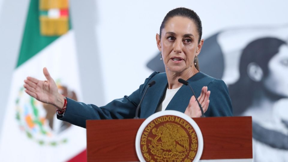 La presidenta de México, Claudia Sheinbaum, durante una rueda de prensa.
