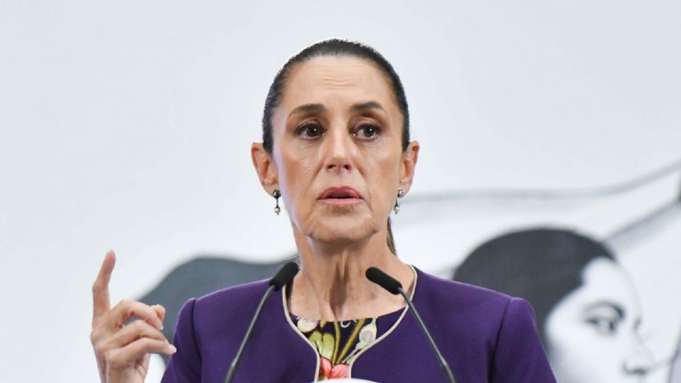 Claudia Sheinbaum, presidenta de México, durante su participación en la conferencia matutina.