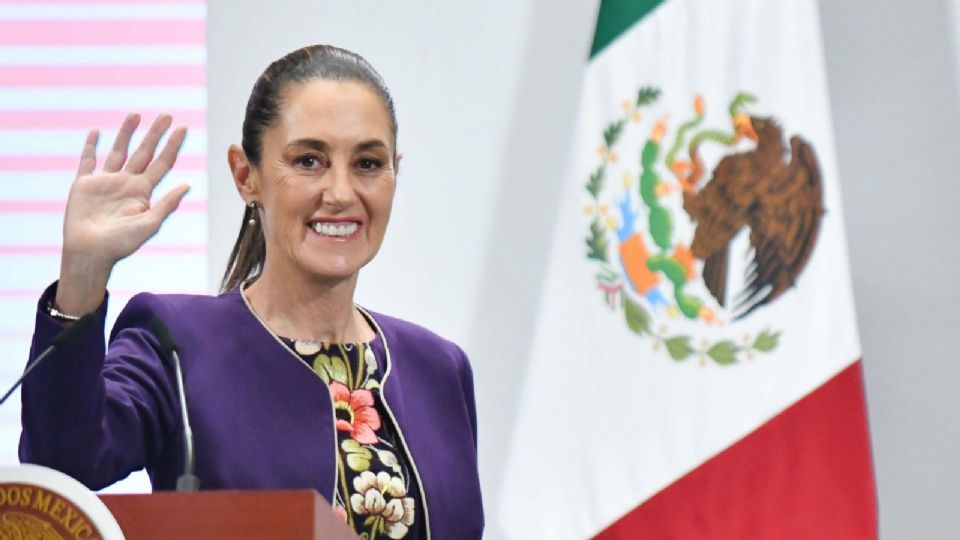 Claudia Sheinbaum, presidenta de México, durante su participación en la conferencia matutina.