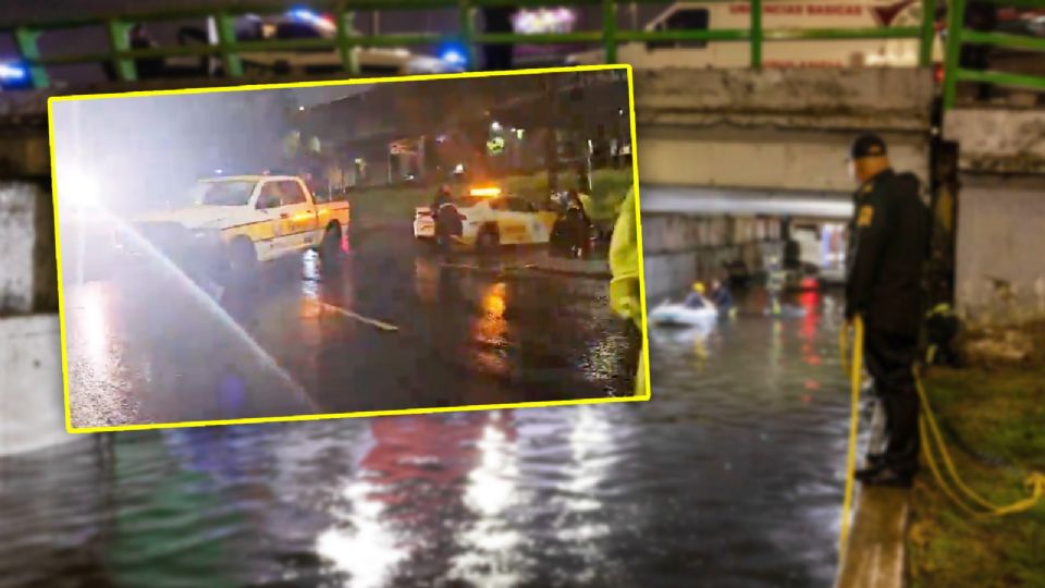 En el Eje 1 Norte, entre Eje 3 Oriente y Circuito Interior, siguen las labores de desagüe.