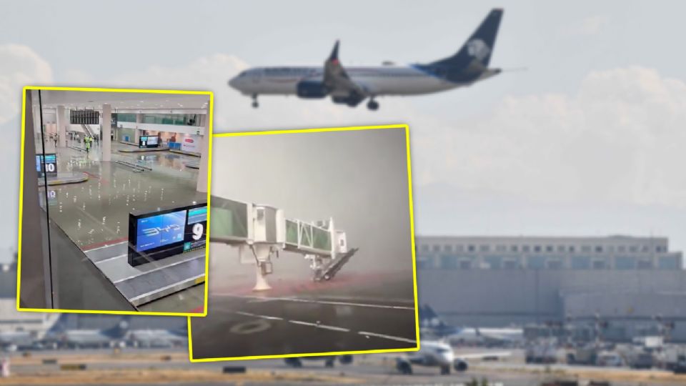 El AICM vivió una de sus jornadas más críticas por lluvias, con operaciones suspendidas y escenas que se volvieron virales en redes.