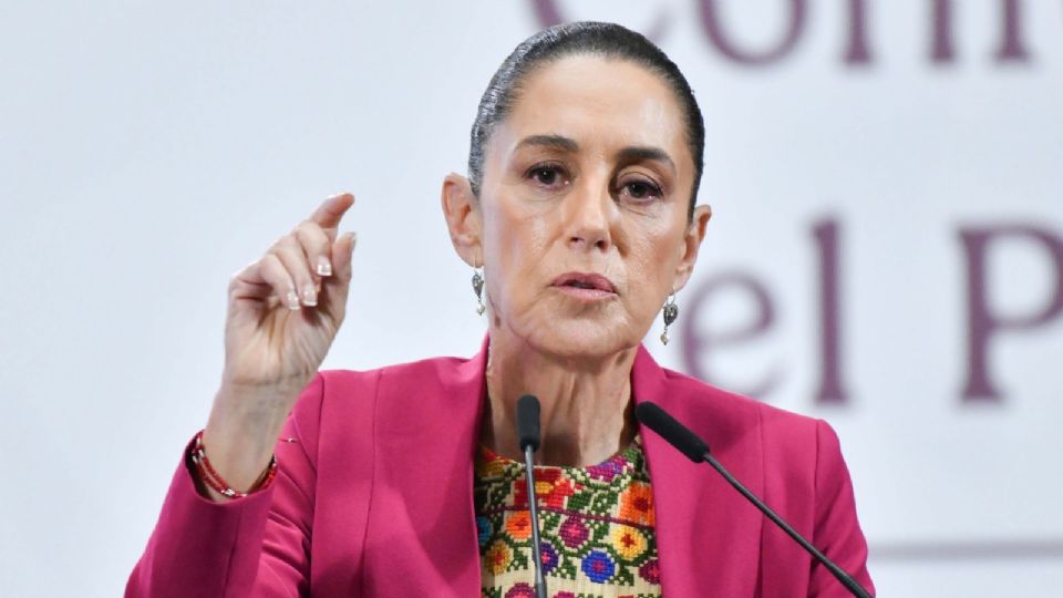 Claudia Sheinbaum, presidenta de México, durante su participación en la conferencia matutina.