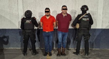 Fuerza Civil asegura armas largas y droga a dos sospechosos en Montemorelos