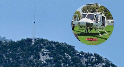 Controlan incendio forestal en Villaldama con ayuda de helicóptero de Protección Civil