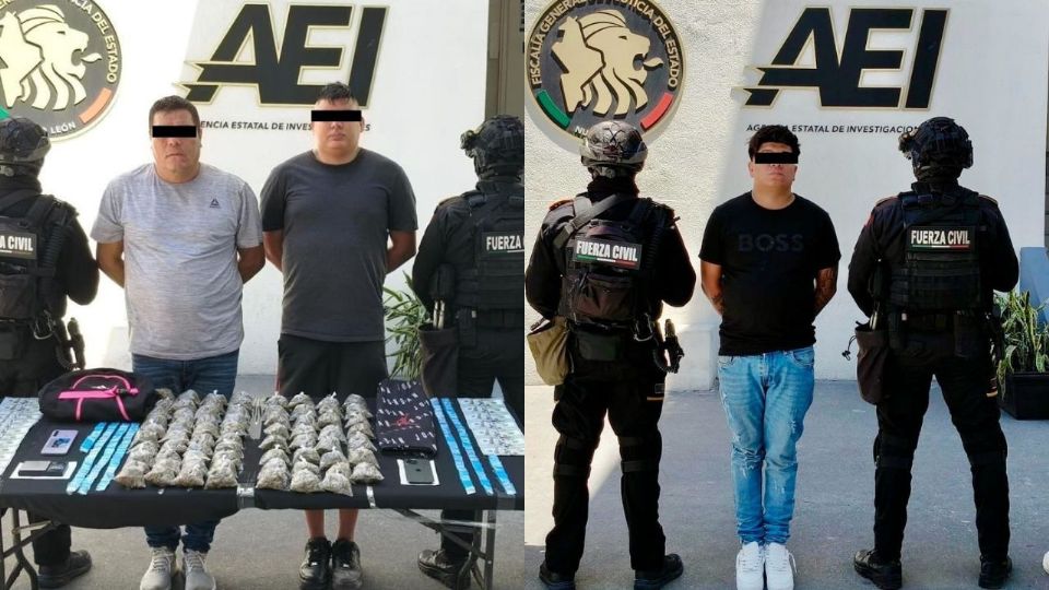 Fuerza Civil aseguró vehículos, droga y dinero en efectivo durante los operativos en García.