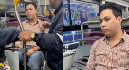 Joven ocupa dos asientos en el transporte público y es llamado "Lord Trolebús"