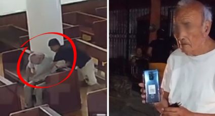 Devuelven celular al adulto mayor robado dentro de iglesia en Monterrey