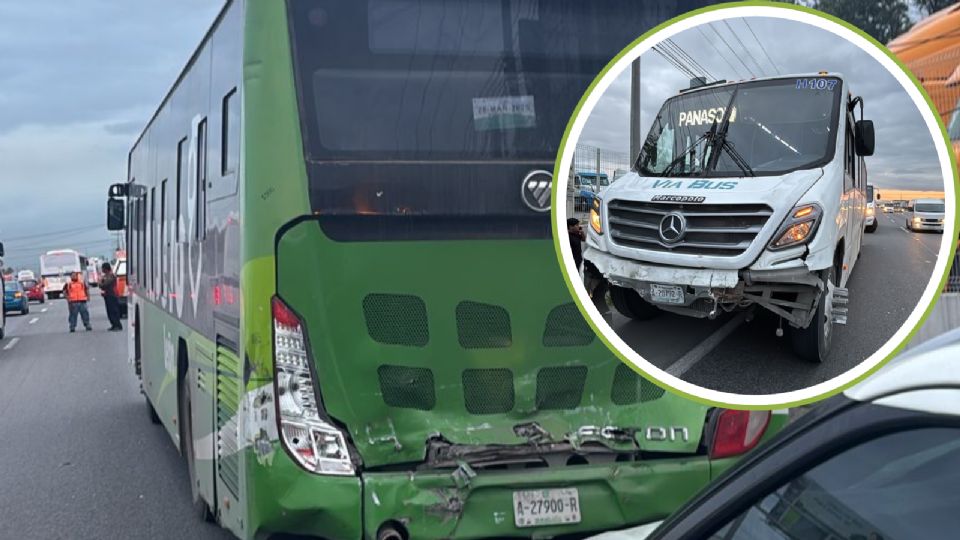 Protección Civil de Nuevo León atendió un choque entre transporte de personal y un camión urbano en la autopista Monterrey–Laredo, con cinco heridos leves.