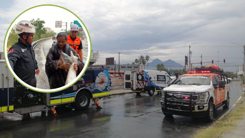 Elementos de Protección Civil de Nuevo León rescataron a personas en riesgo en ríos y arroyos de la zona metropolitana tras las recientes lluvias.