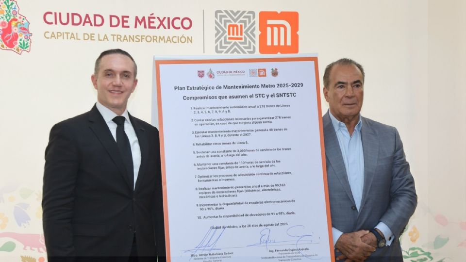 Estos compromisos forman parte del Plan Estratégico de Mantenimiento Metro 2025-2029.