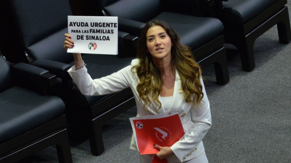 Paloma Sánchez Ramos, senadora del PRI, quien pide la renuncia del gobernador de Sinaloa Rubén Rocha Moya tras un año de violecia en la entidad.