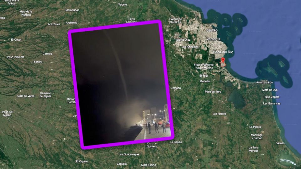 Tromba Nocturna Sorprende en el Boulevard de Boca del Río: Un Inusual Espectáculo Meteorológico.