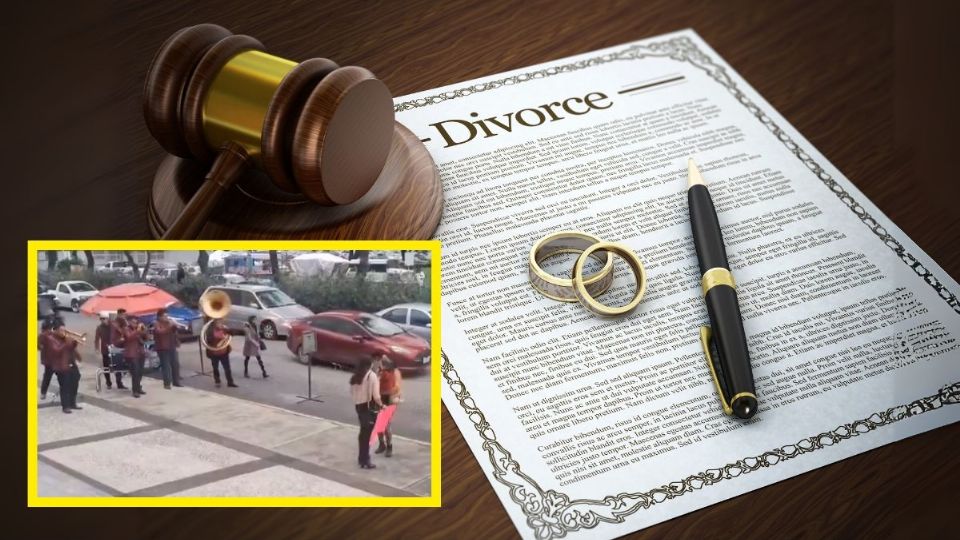 VIDEO | Mujer obtiene su divorcio en Toluca y lo celebra con banda