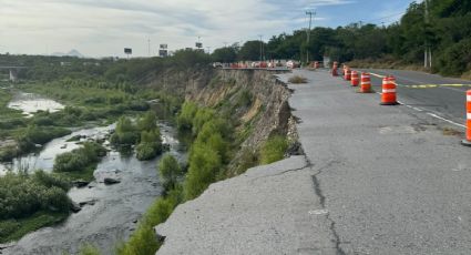Guadalupe atiende reparación de vialidad colapsada junto al río Santa Catarina