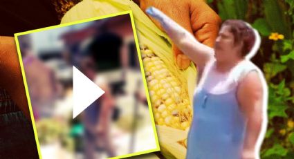 'Lady Elotes': Mujer derriba puesto de elotes de adulto mayor en Veracruz  | VIDEO