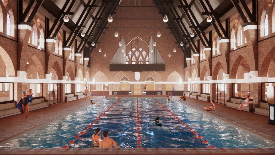 La entrada estará marcada por una marquesina circular iluminada.