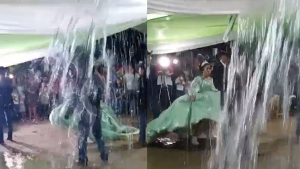 Quinceañera sigue bailando su vals bajo una tormenta y se hace viral | VIDEO