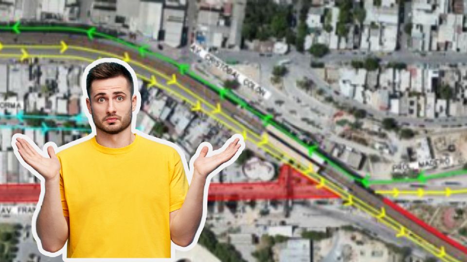 El Gobierno de Monterrey aplicará un contraflujo en la zona de la Y Griega para agilizar la vialidad durante las obras de la Línea 6 del Metro.