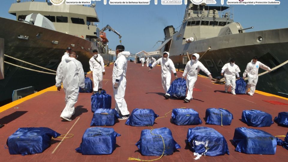 En acciones encabezadas por Marina, los resultados de operaciones marítimas ascienden a 48 toneladas de cocaína en la presente administración.