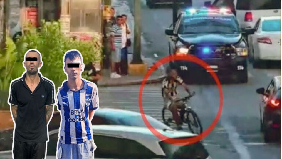 Los hermanos fueron detenidos por policías de Monterrey tras robar un triciclo a un joven en el centro de la ciudad.