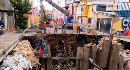 En un 10 por ciento de avance los trabajos en gran socavón en Iztapalapa