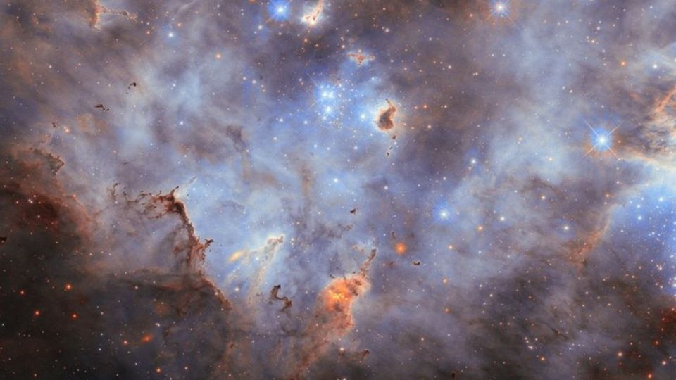 Esta nueva imagen del telescopio espacial Hubble de la NASA/ESA muestra la nebulosa LMC N44C.