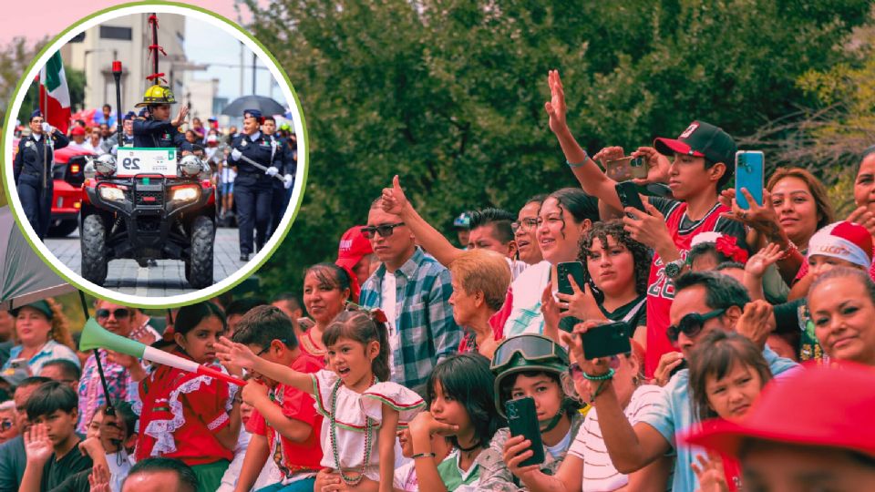 Familias regiomontanas se congregaron en la Explanada de los Héroes para disfrutar del desfile cívico-militar del 16 de septiembre.