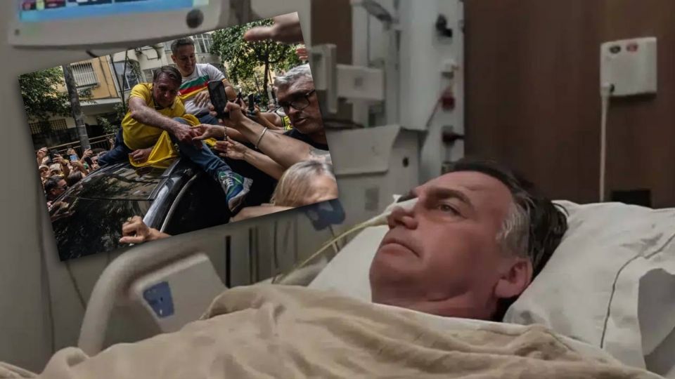 Condenado por golpista, Jair Bolsonaro fue hospitalizado de emergencia en Brasilia por problemas abdominales.