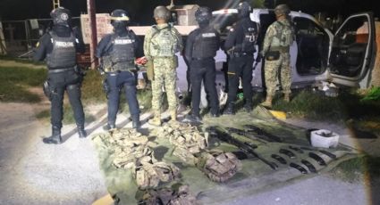Aseguran armas largas y vehículo tras enfrentamiento en Mina, Nuevo León