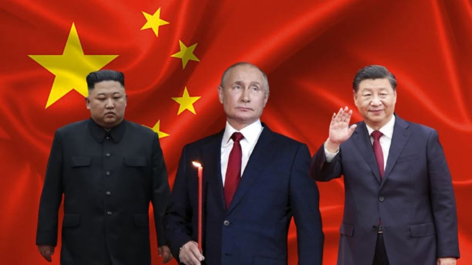 Presidente de China posa junto a Putin y Kim Jong