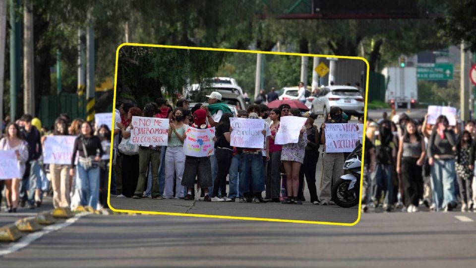 Padres y alumnos del CCH-Sur marchan a la Rectoría de Ciudad Universitaria, en memoria de su compañero Jesús 'N', quien fue asesinado al interior del plantel.