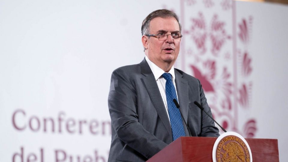 Marcelo Ebrard , secretario de Economía, durante la conferencia de prensa 'Mañanera del Pueblo'.