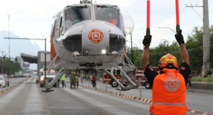 Llega corazón en helicóptero de Protección Civil para salvar una vida en Monterrey